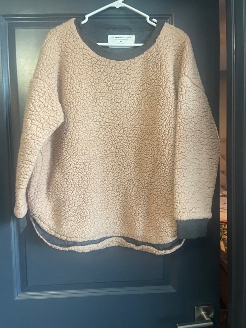 The Sweatshirt  Project Women's Tan Sherpa Pullover Sweater